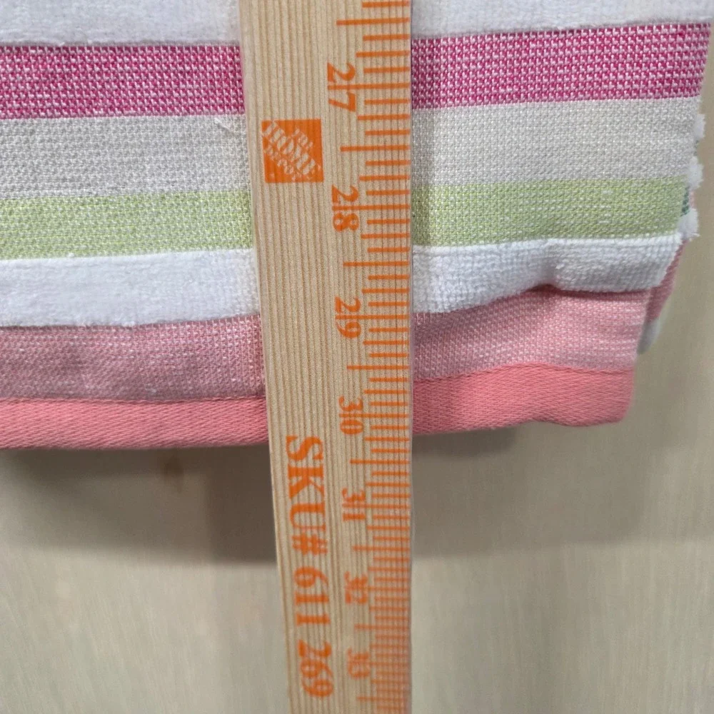 Better Homes & Gardens Luxury Beach Towel Pink Green St. Tropez Stripe 38x72 NEW